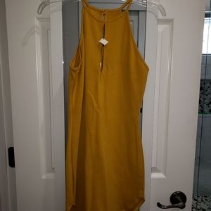 NWT Ella Blue Mustard Yellow Dress Size M